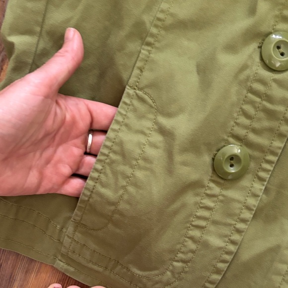 Talbots Utility Jacket in Olive Green Sz 12 - Picture 3 of 7